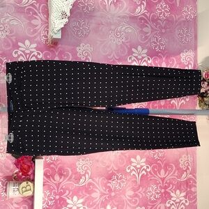 Old Navy Black Polka Dot Ankle Pants